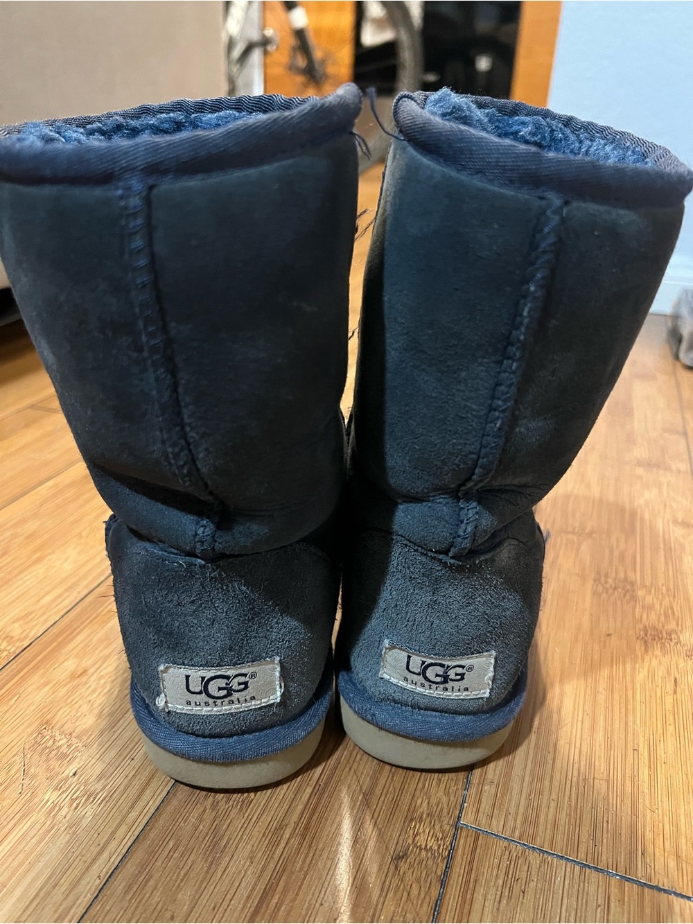 UGG Navy Short Shearling Boots